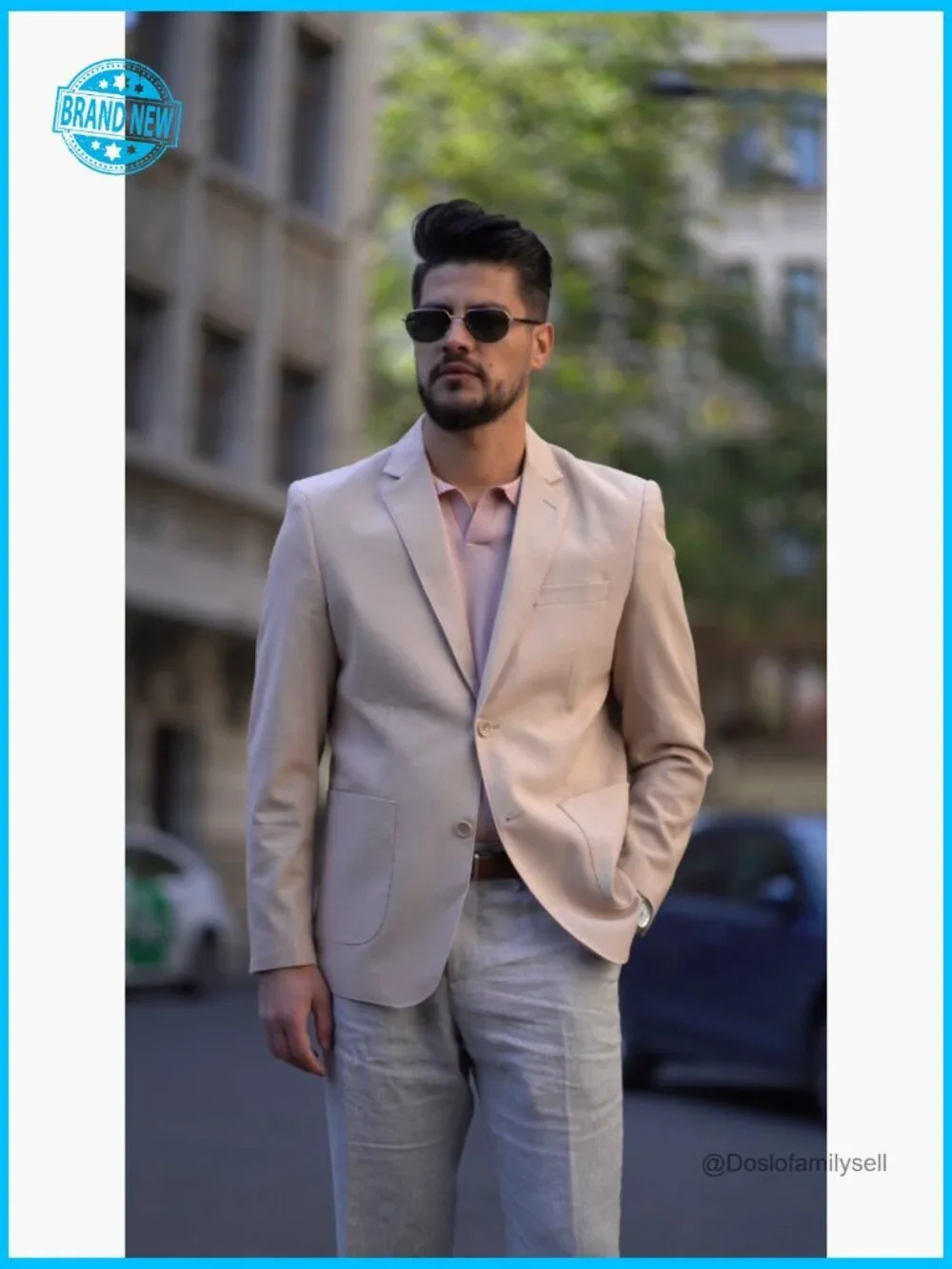 Lightweight Linen Blazer Classic Notch Lapel Two Button Casual Sport Coat